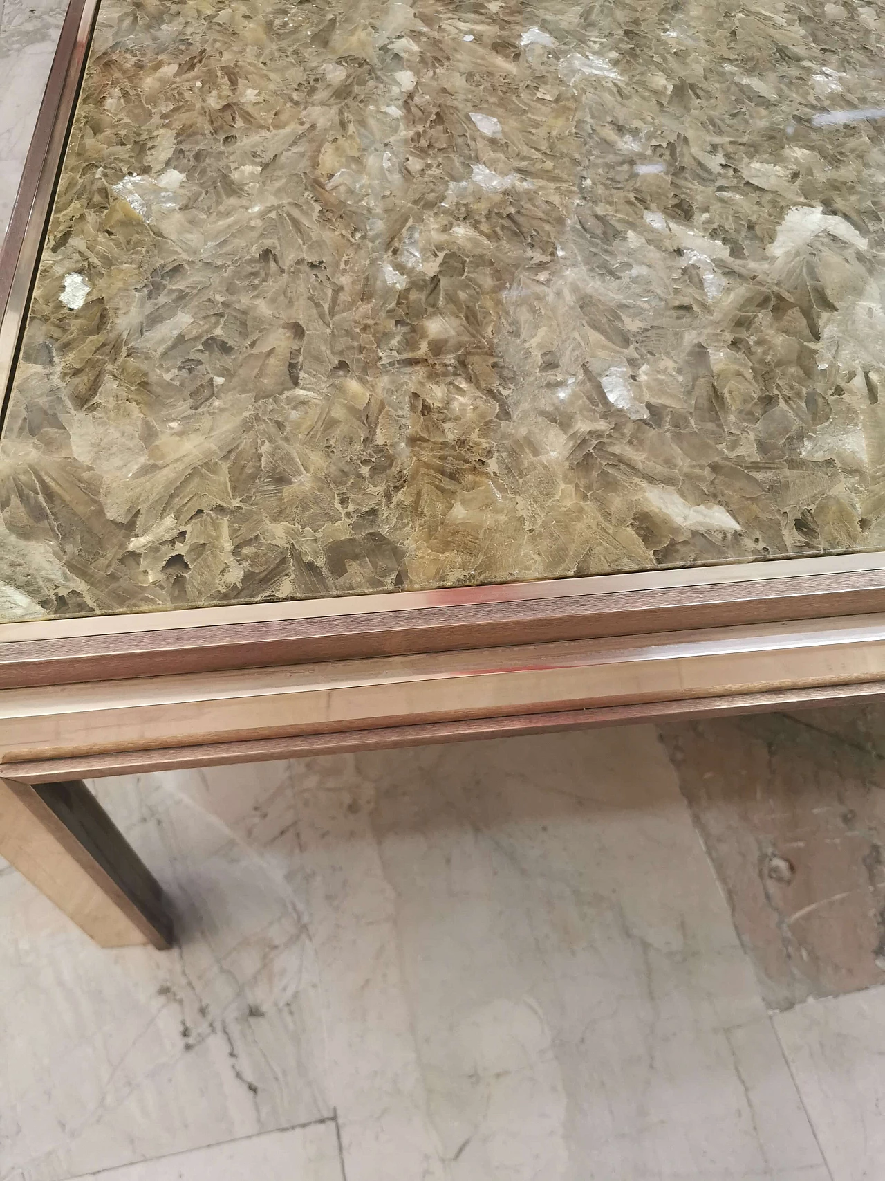 Coffee table in brass, Romeo Rega style 1129250