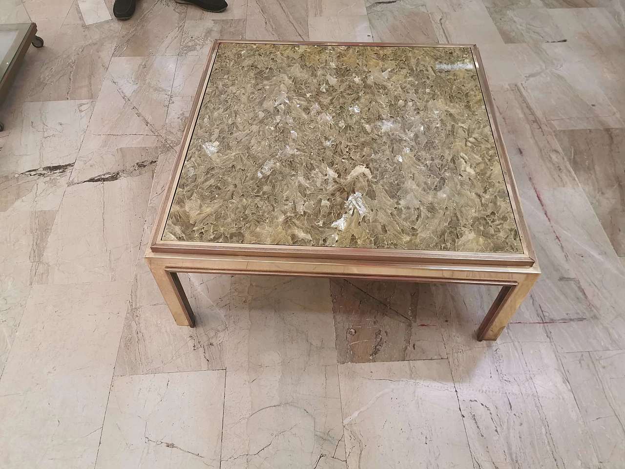 Coffee table in brass, Romeo Rega style 1129253