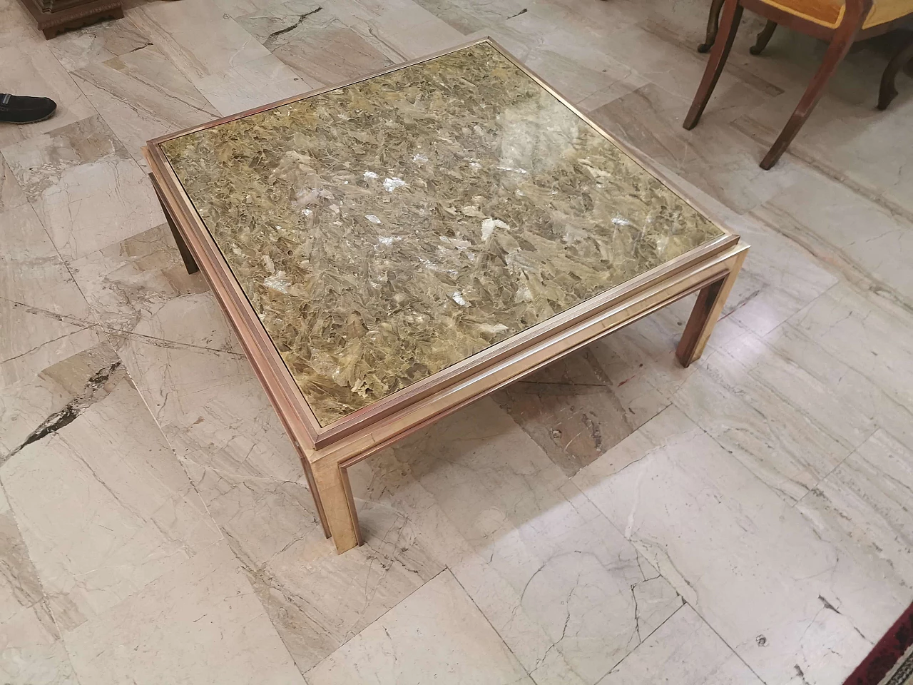 Coffee table in brass, Romeo Rega style 1129254