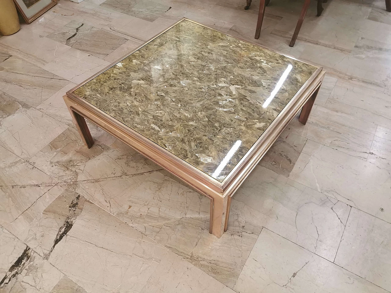 Coffee table in brass, Romeo Rega style 1129255