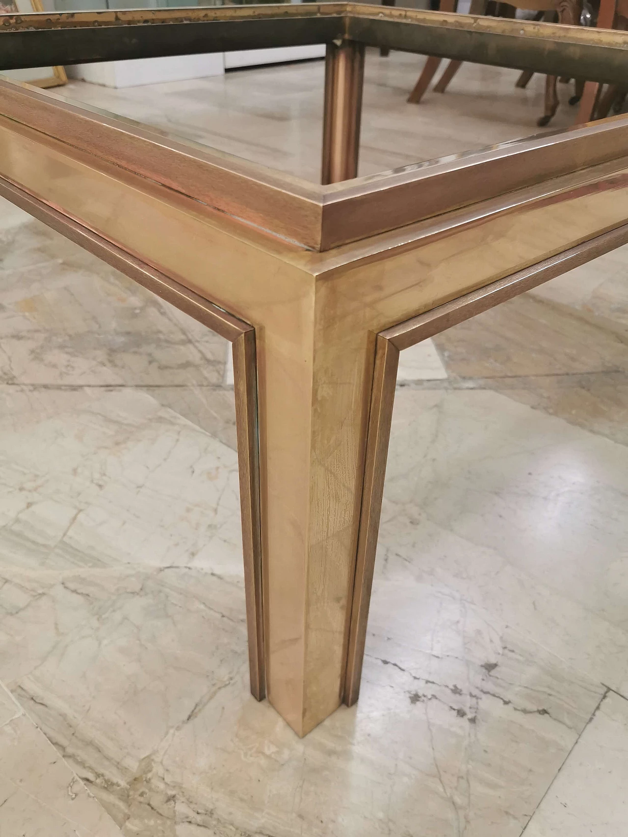 Coffee table in brass, Romeo Rega style 1129256