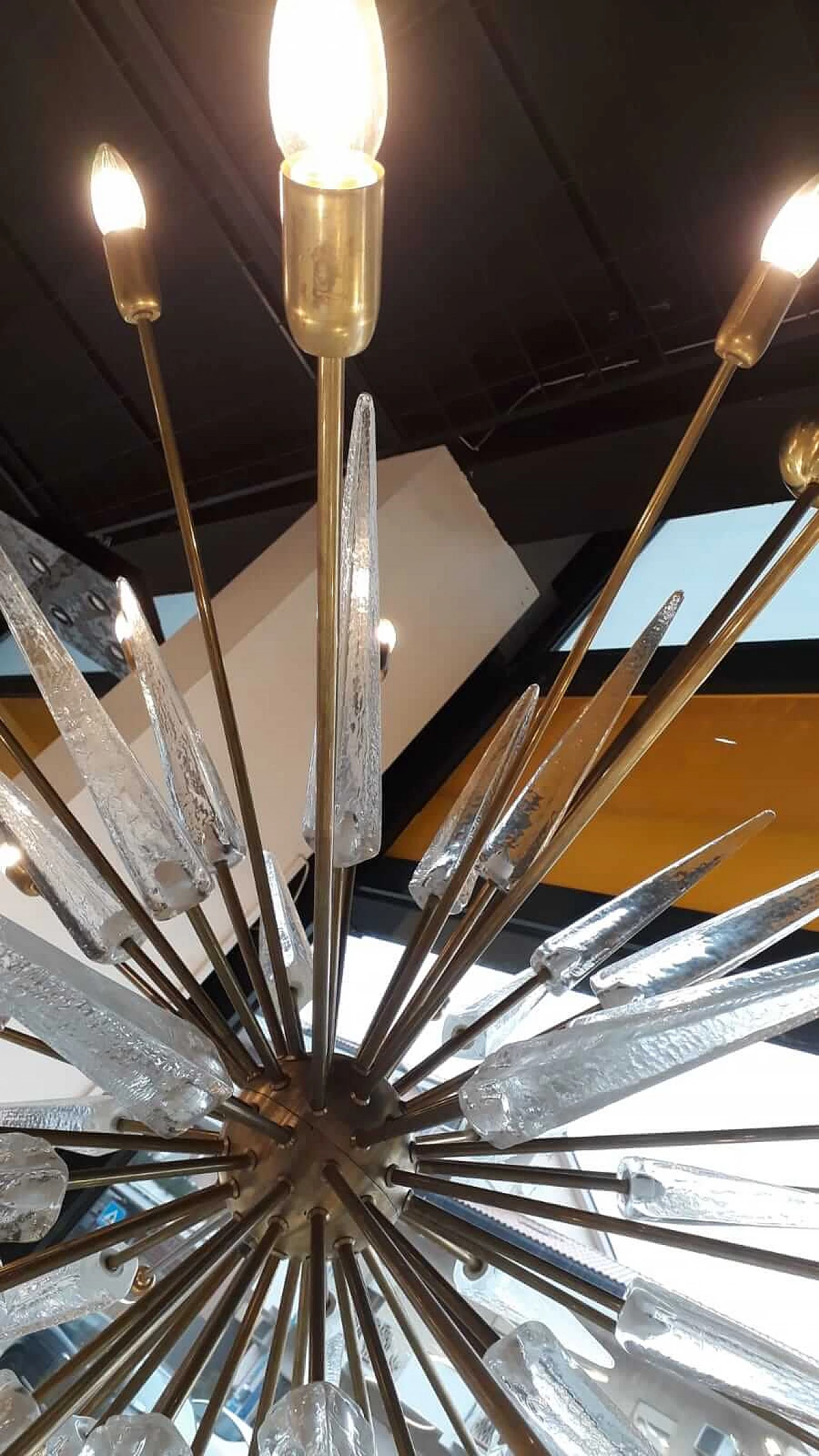 Brass Sputnik chandelier with 30 lights, mid-19th century 1130178