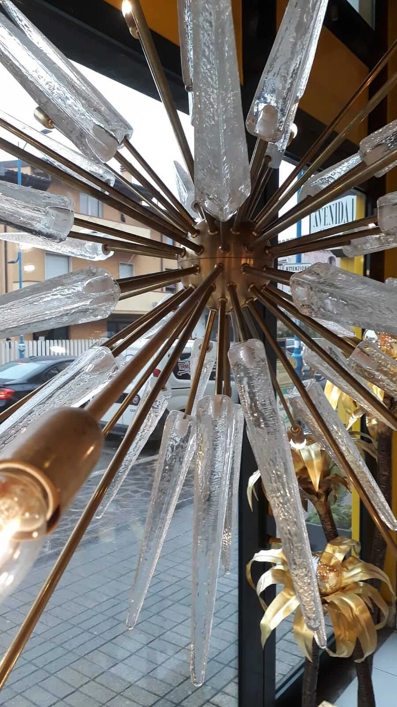 Brass Sputnik chandelier with 30 lights, mid-19th century 1130183