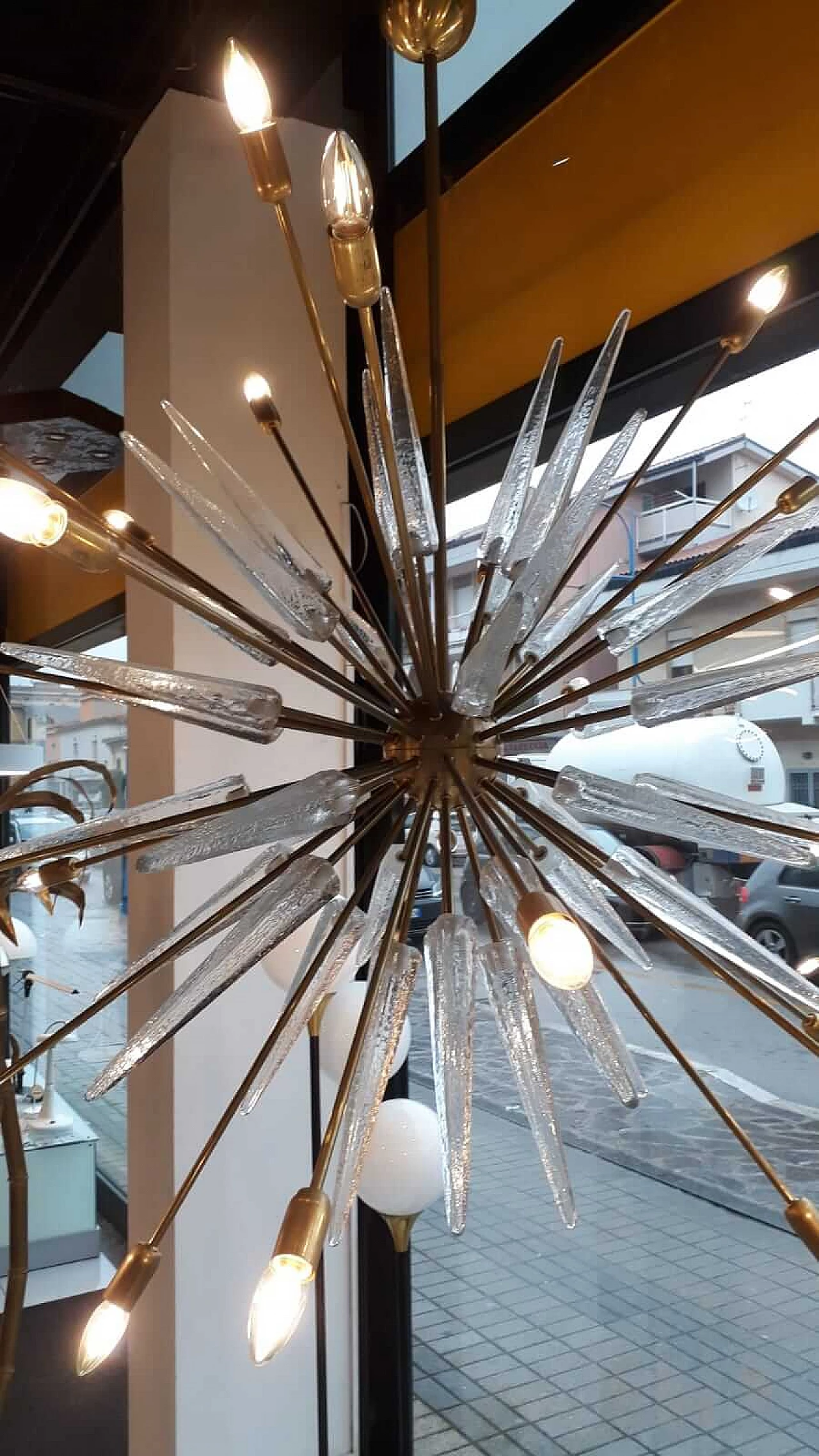 Brass Sputnik chandelier with 30 lights, mid-19th century 1130185