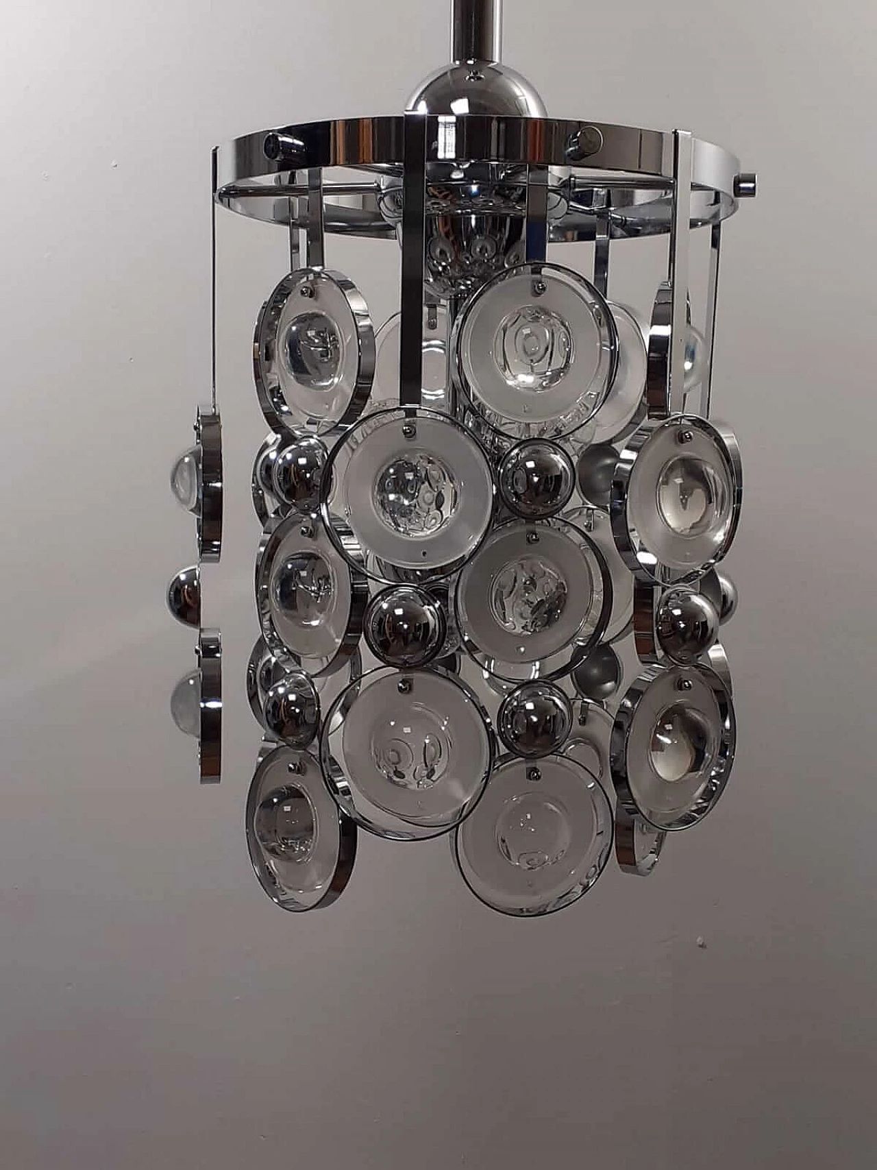 Chromed lamp with lenses, Oscar Torlasco style 1130279