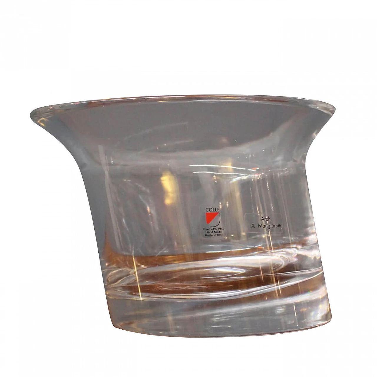 Crystal vase by Angelo Mangiarotti for Cristalleria Colle, 1980s 1130343