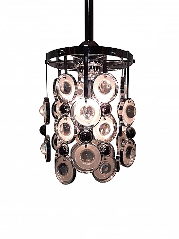 Lampada cromata con lenti stile Oscar Torlasco