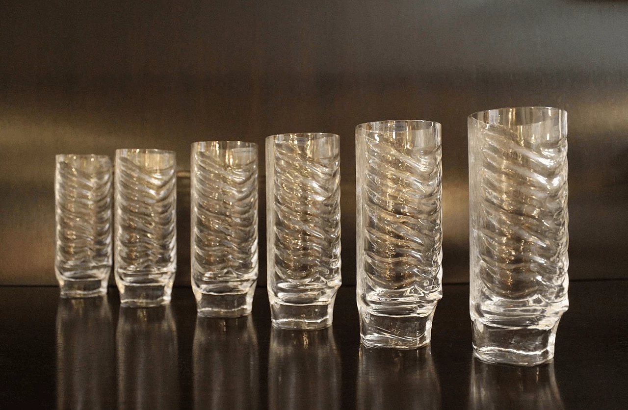 6 Azteca Glasses by Fabio Frontini for Arnolfo Di Cambio, 70s 1131545