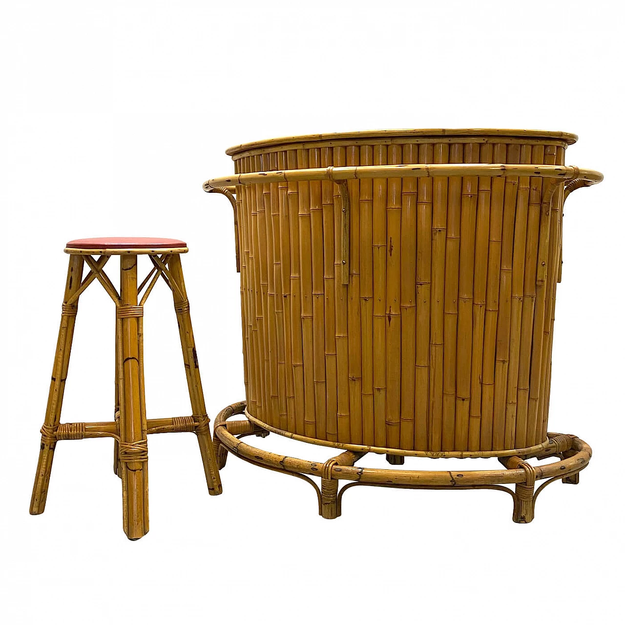 Bamboo bar cabinet, 70's 1131569