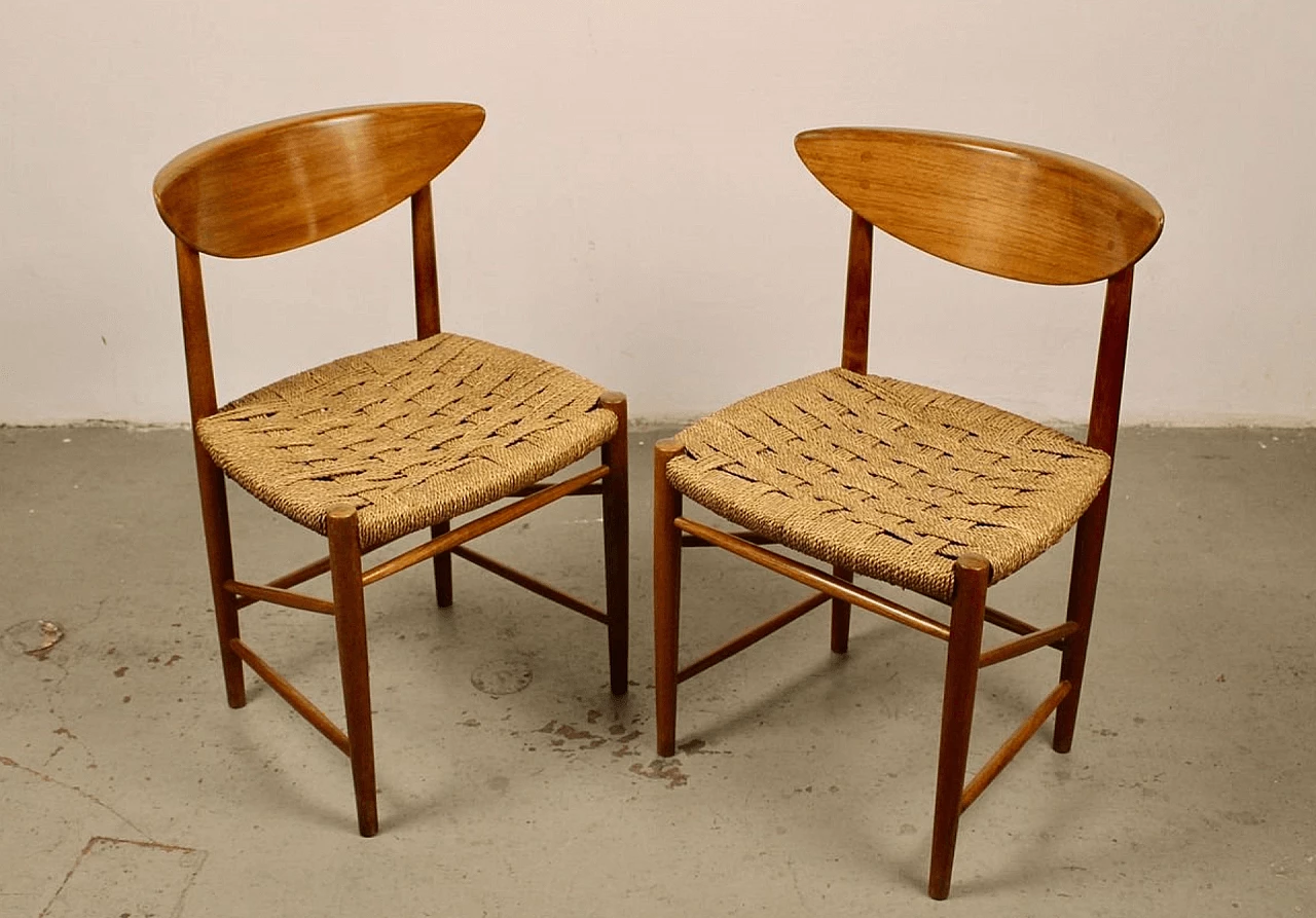 Pair of chairs nr.316 by Peter Hvidt & Orla Mølgaard-Nielsen for Søborg, 1950s 1131600
