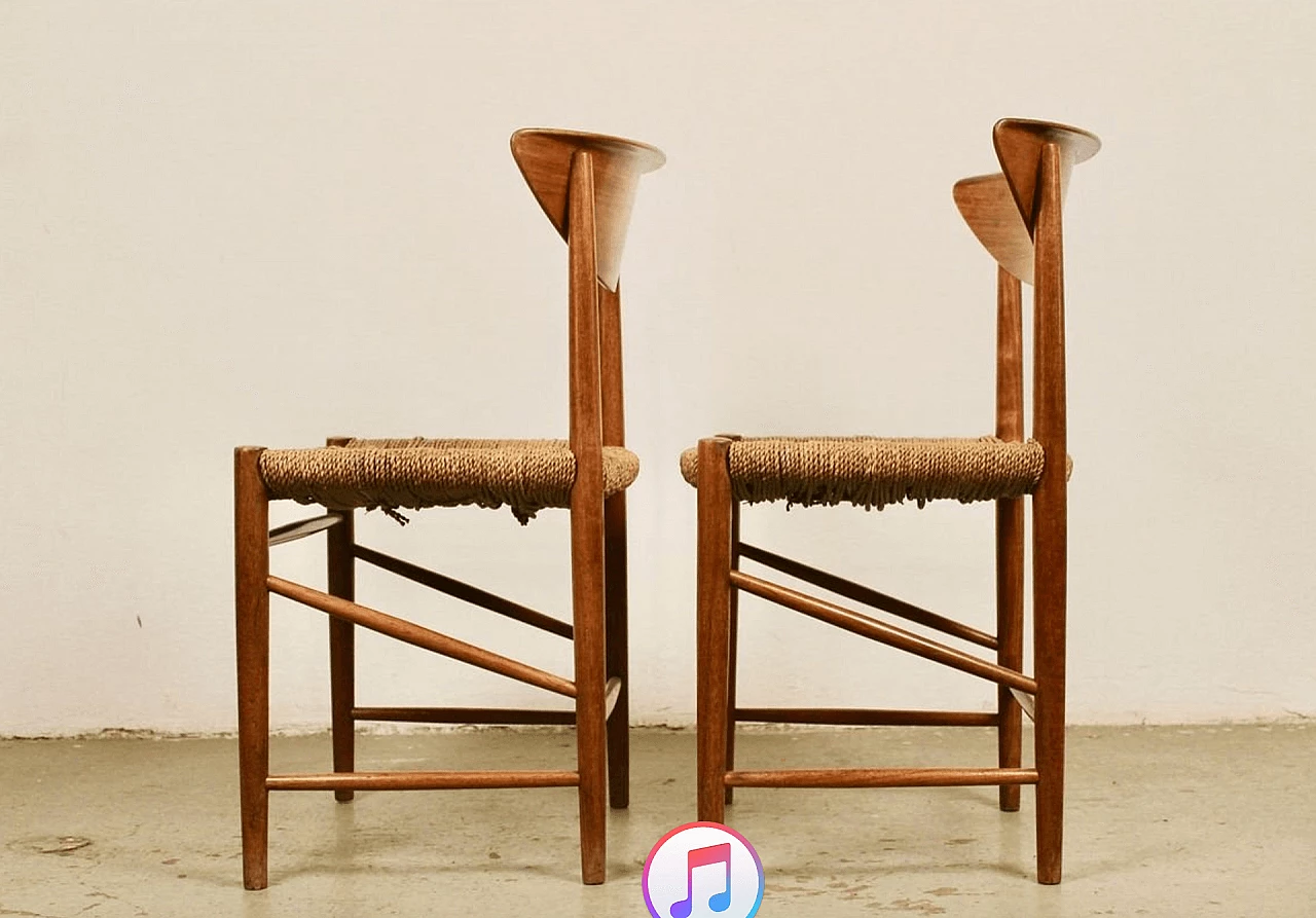 Pair of chairs nr.316 by Peter Hvidt & Orla Mølgaard-Nielsen for Søborg, 1950s 1131603