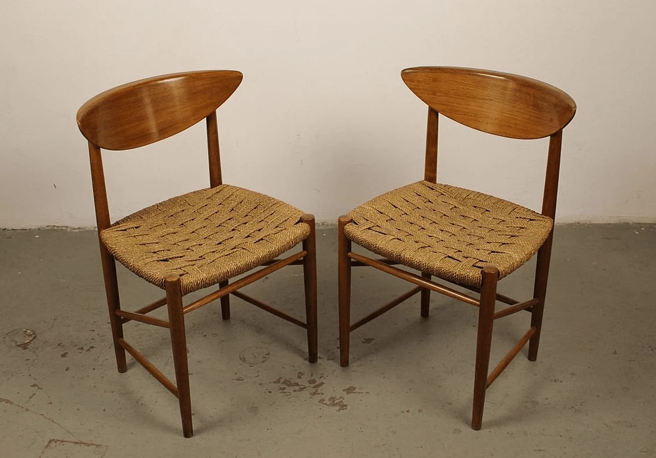 Pair of chairs nr.316 by Peter Hvidt & Orla Mølgaard-Nielsen for Søborg, 1950s 1131605