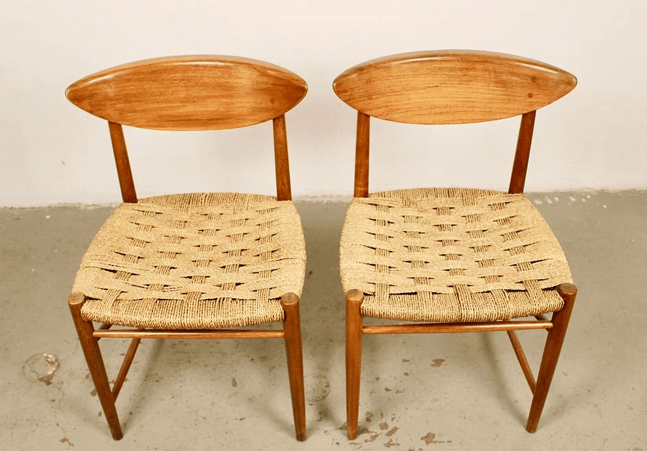 Pair of chairs nr.316 by Peter Hvidt & Orla Mølgaard-Nielsen for Søborg, 1950s 1131606