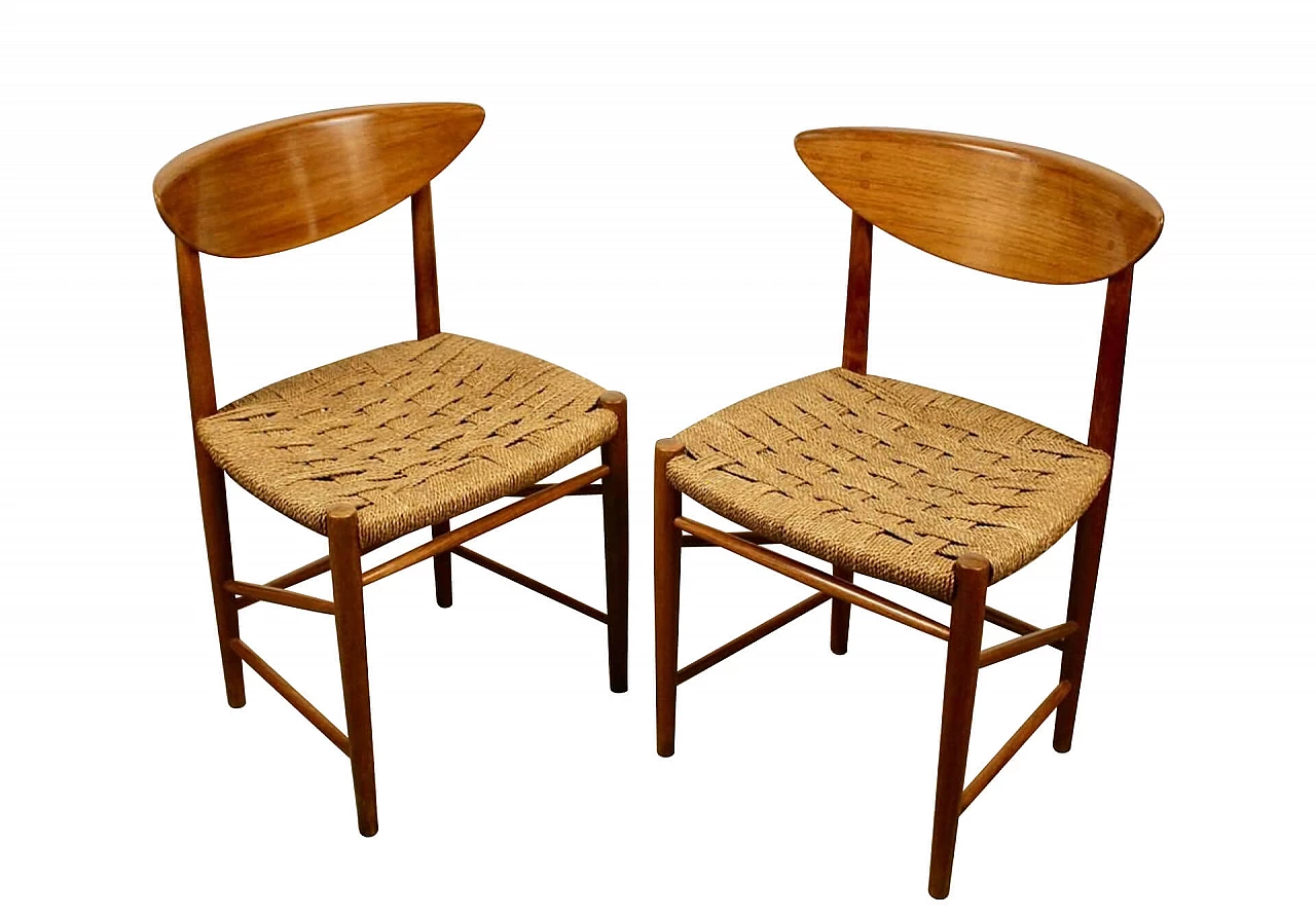 Pair of chairs nr.316 by Peter Hvidt & Orla Mølgaard-Nielsen for Søborg, 1950s 1131974