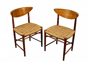 Pair of chairs nr.316 by Peter Hvidt & Orla Mølgaard-Nielsen for Søborg, 1950s