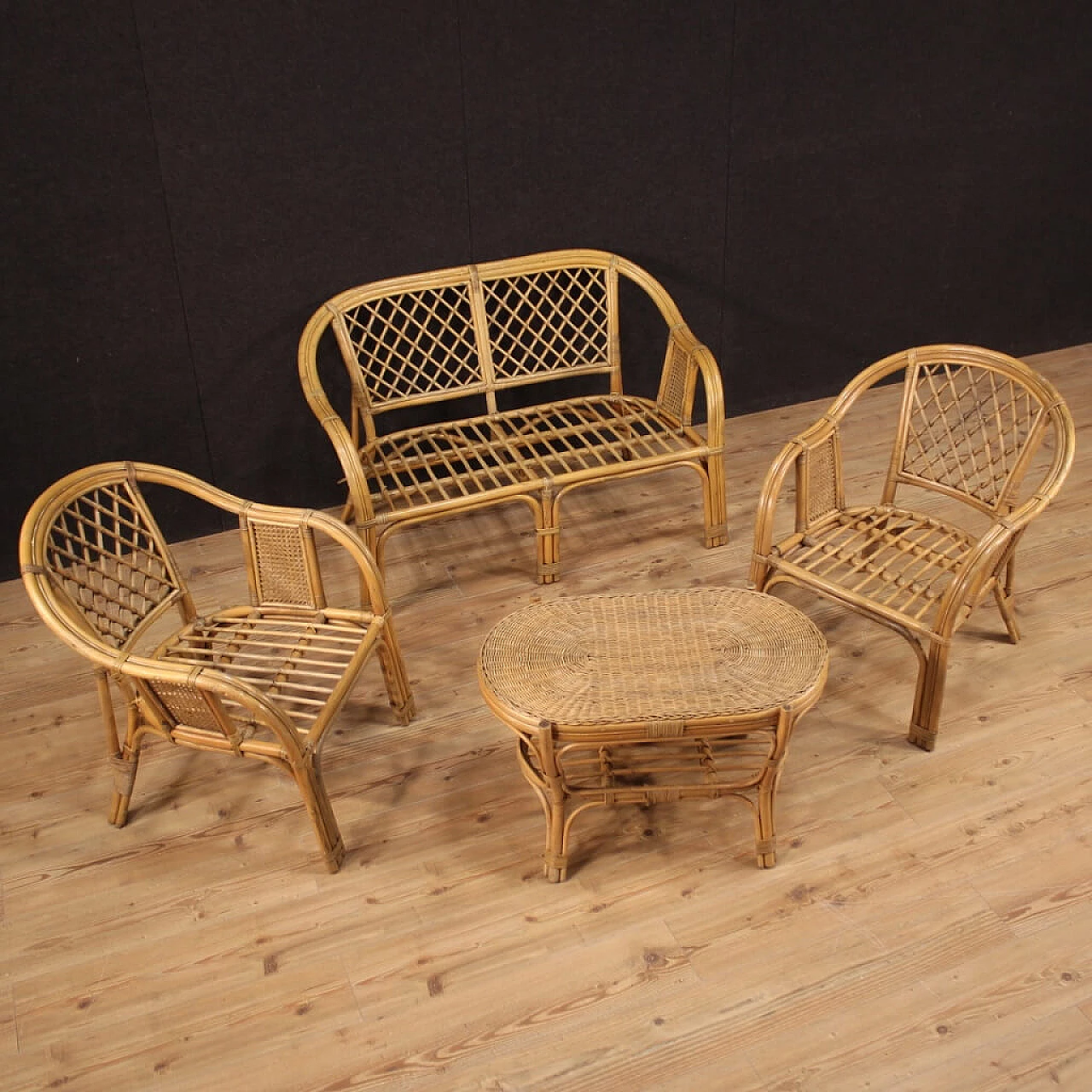 Pair of Italian wicker armchairs 1133021