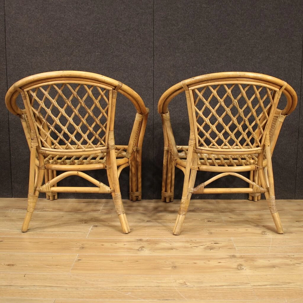 Pair of Italian wicker armchairs 1133027