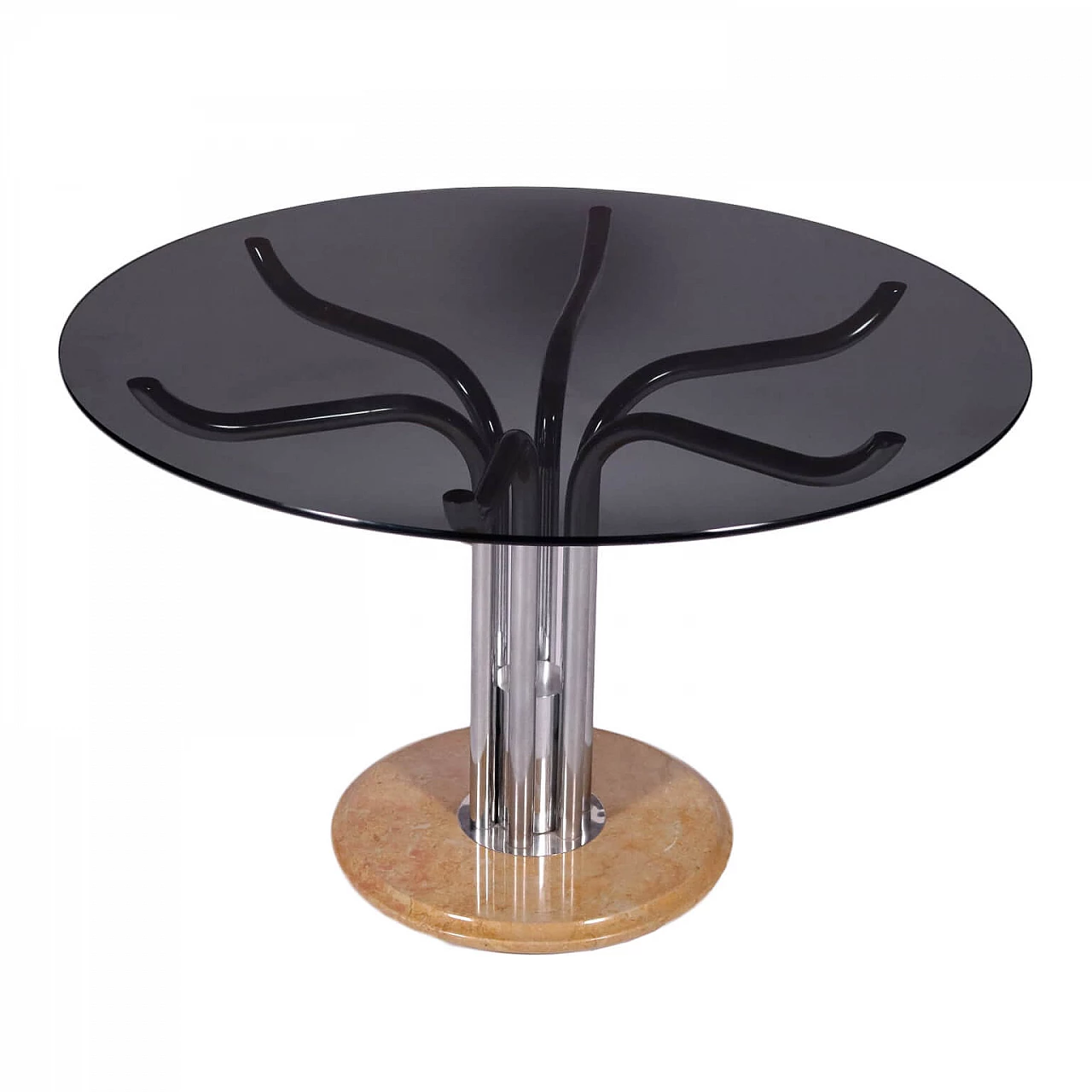 Steel table with smoked glass top, 1970s 1133175