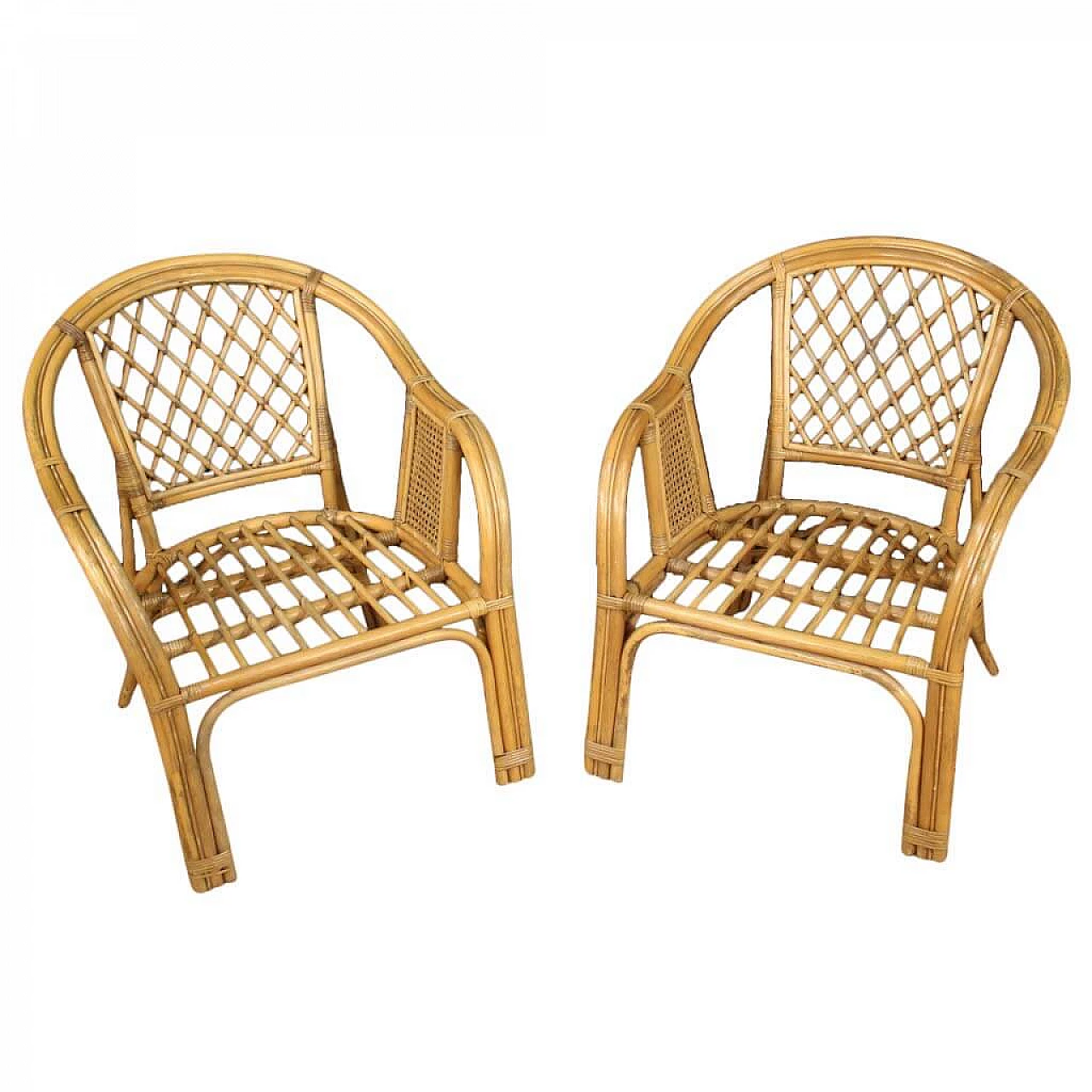 Pair of Italian wicker armchairs 1133906