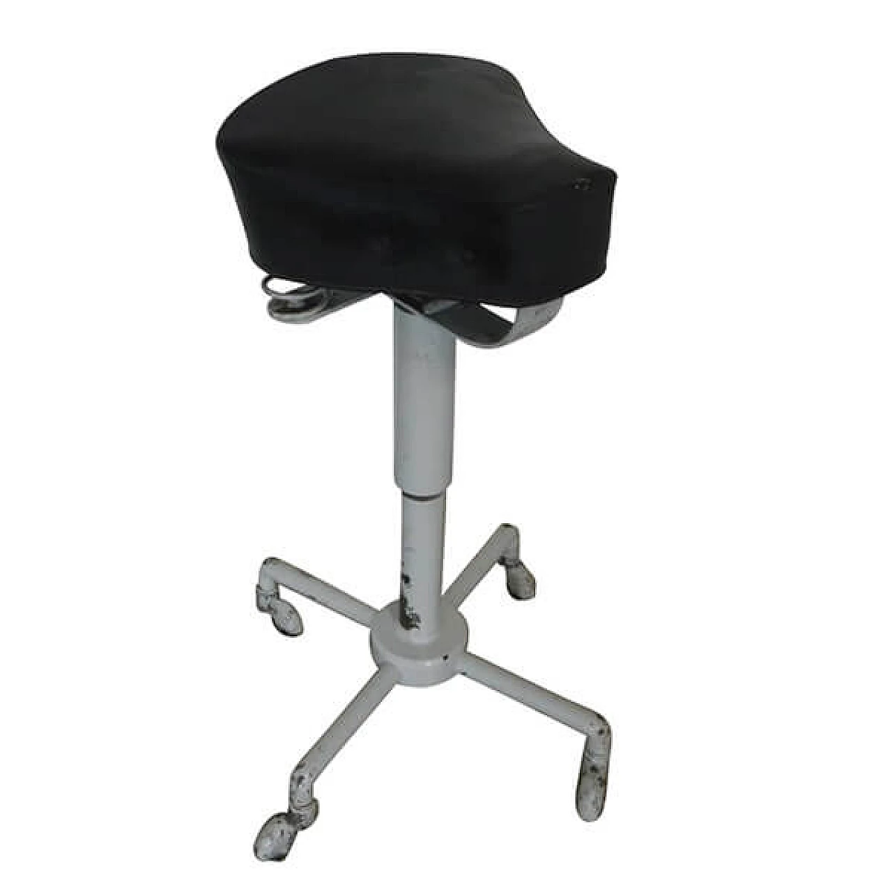 Adjustable stool on wheels with Giuliari seat, Italy, 50s 1134167