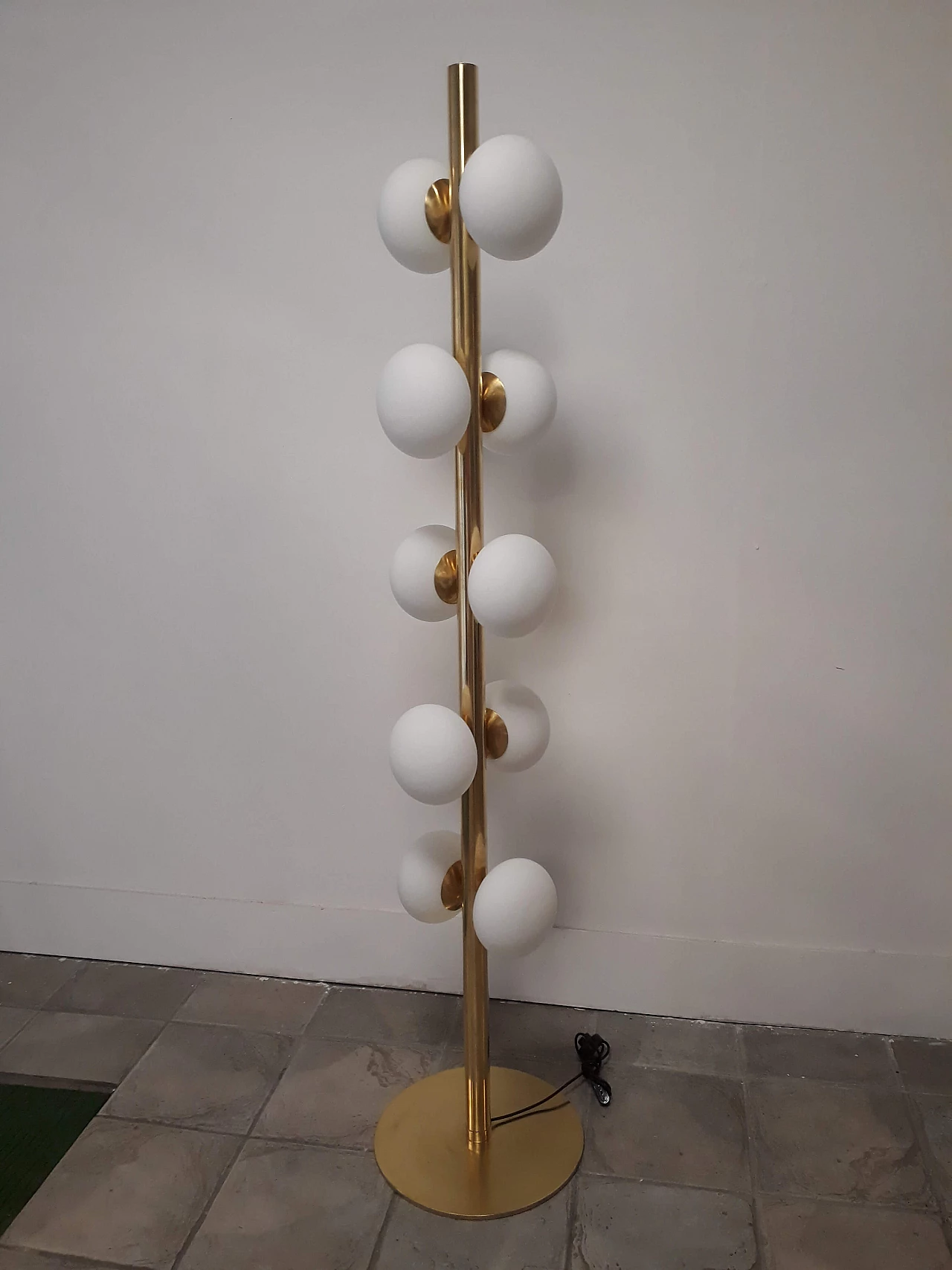 Floor lamp in brass with 10 lights 1134296
