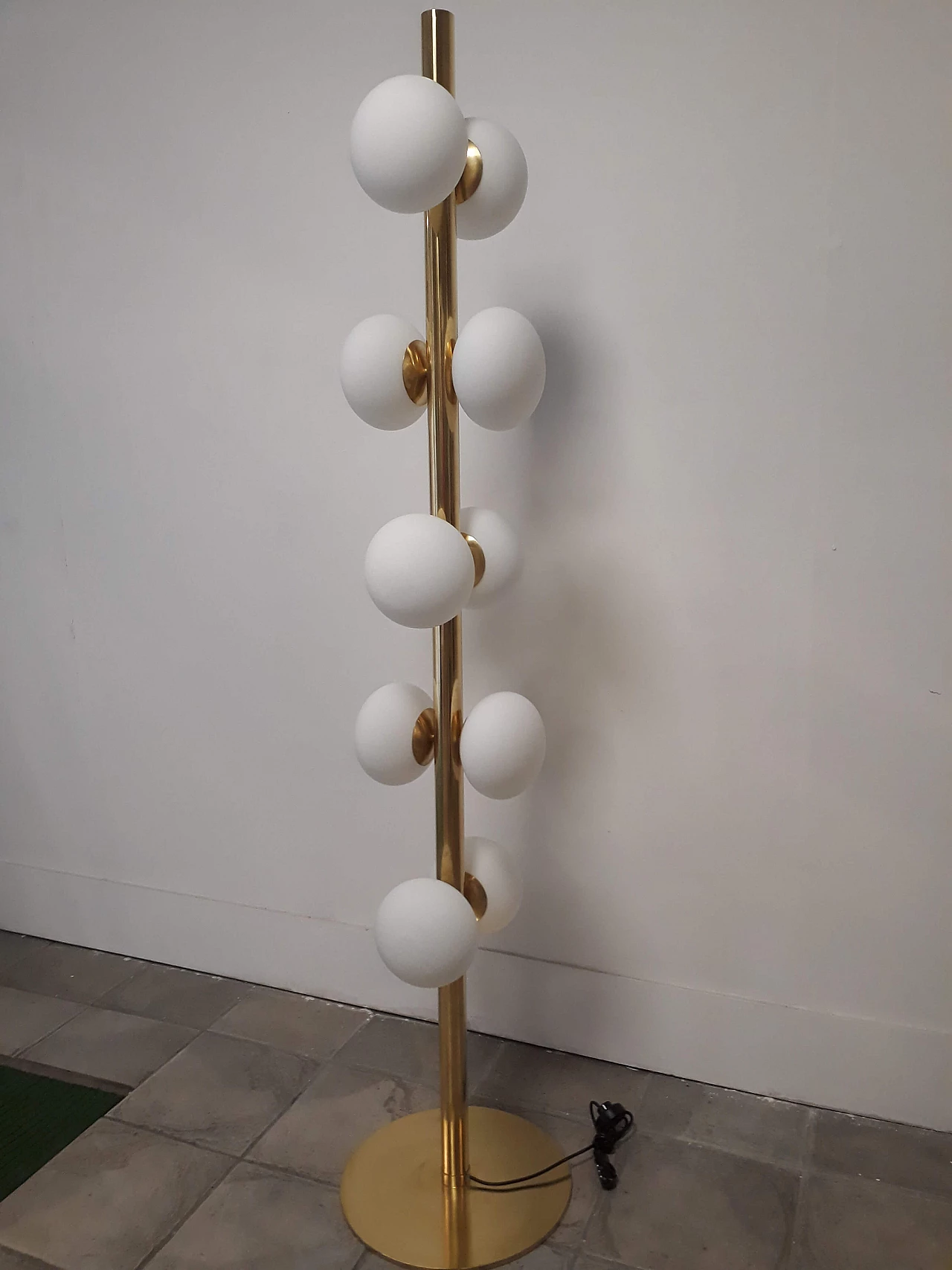 Floor lamp in brass with 10 lights 1134300