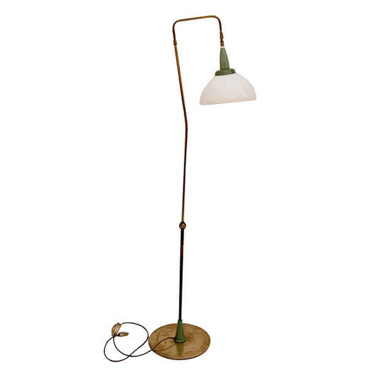 Floor lamp in brass and glass, 1950s 1134381