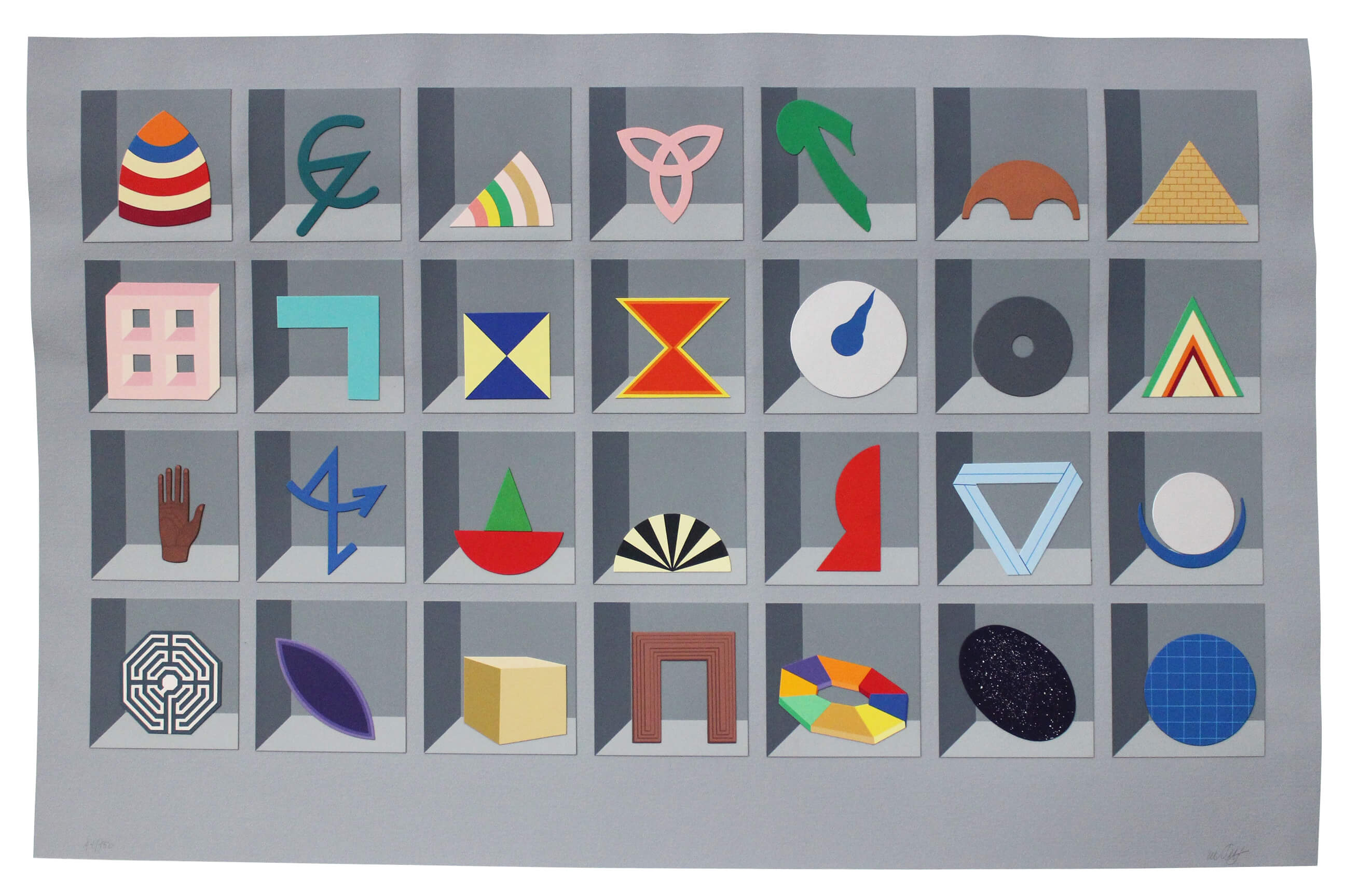 Casellario work by Lucio Del Pezzo and Renato Volpini, anni 