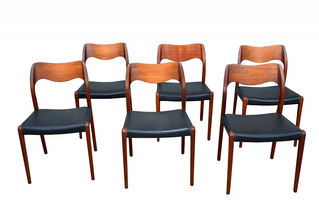 6 Chairs model 71 by Niels Otto Moller for JL Mollers, 1950s 1134407