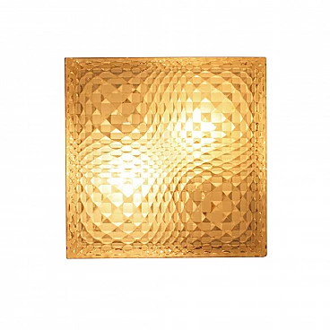 Wall or ceiling lamp with optical glass by Wila, 60s