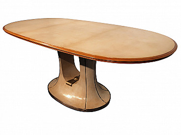 Italian parchment dining table by Vittorio Dassi, 1950