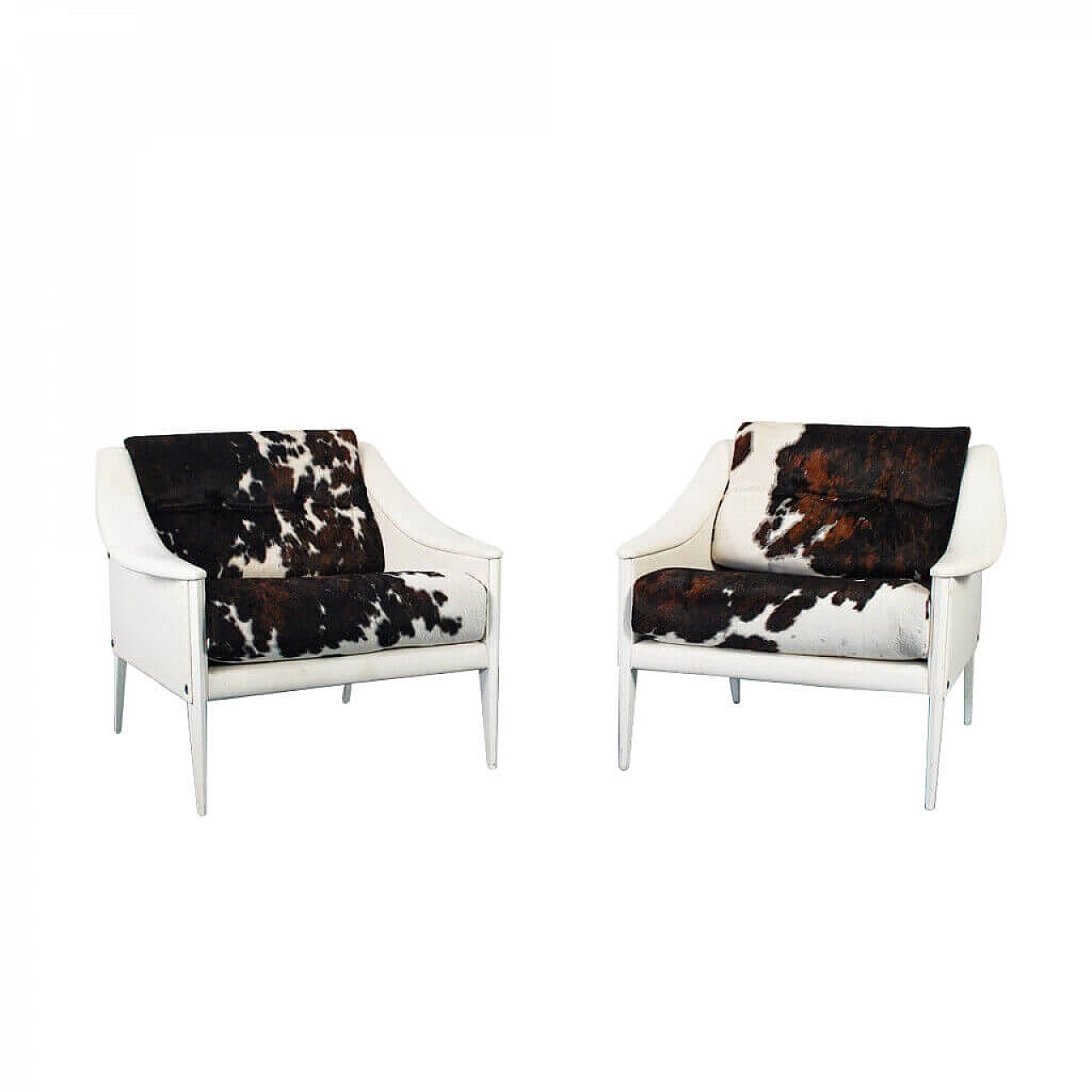 Pair  of Dezza armchairs in cowhide skin design by Gio Ponti production Poltrona Frau, 90s 1135761