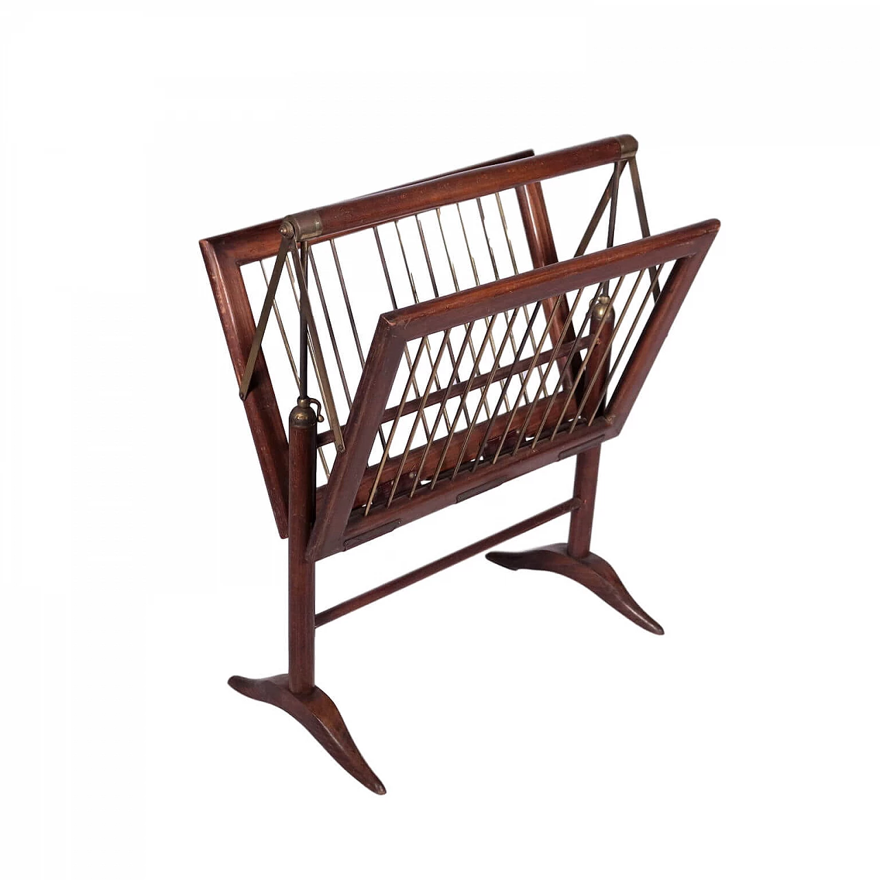 Beech and brass magazine rack, 1950s 1135771