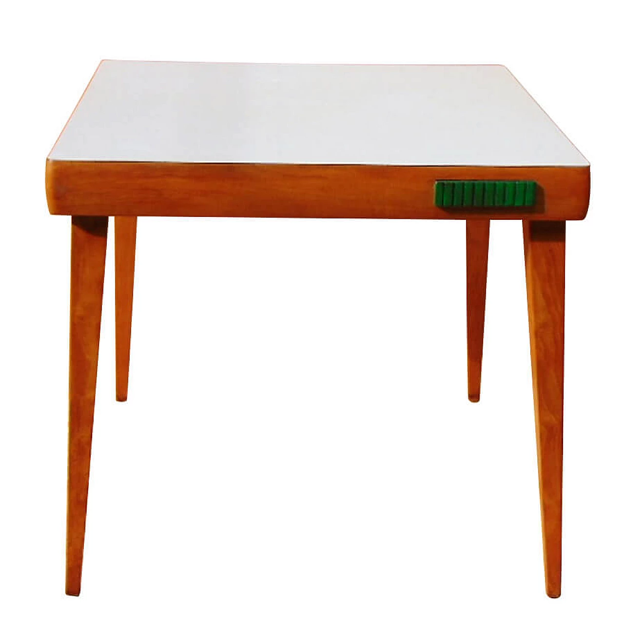 Tavolo quadrato allungabile con piano in laminato, anni '50 1136037