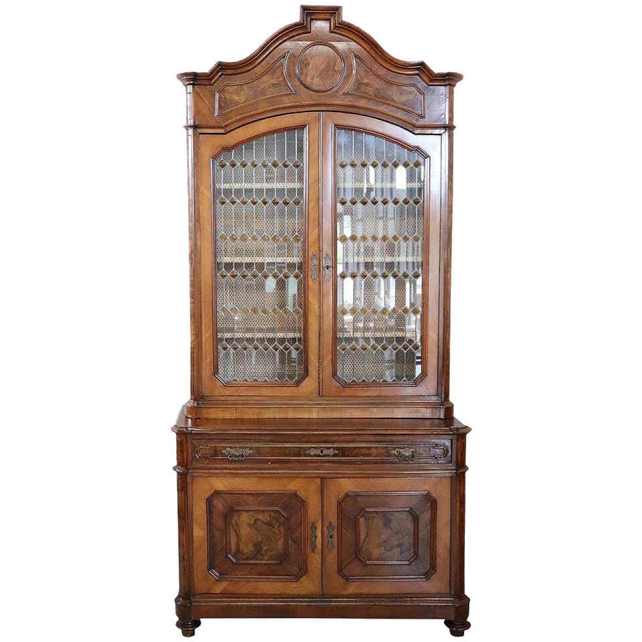 Maestosa credenza antica o libreria in noce, sec. XIX 1137182