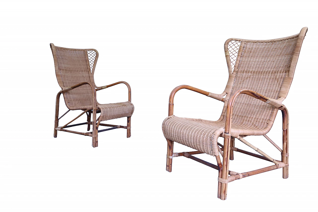 Pair of armchairs by Eugenia Alberti Reggio for Ciceri, 50's 1137438