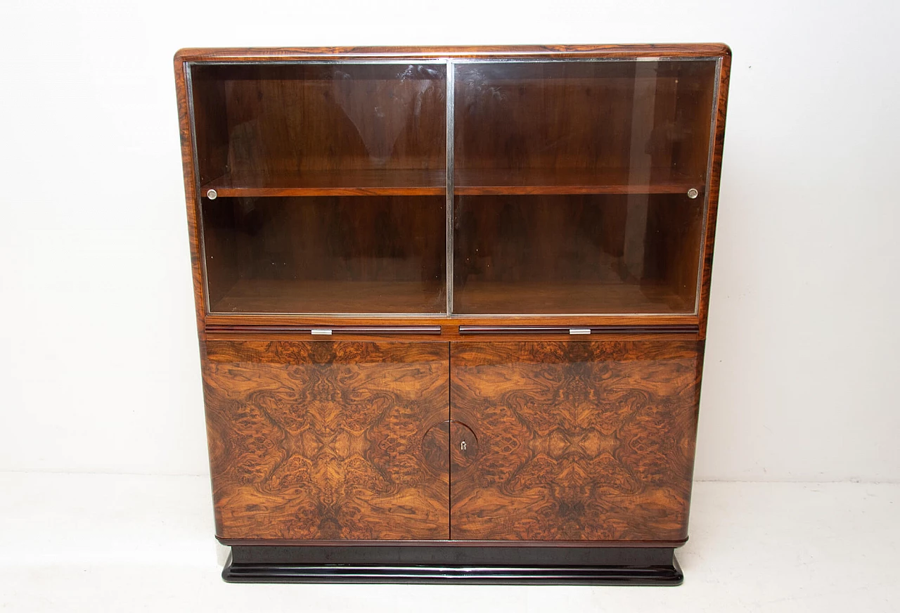 Walnut showcase by Jindrich Halabala for ÚP Závody Brno, 1930s 1137983