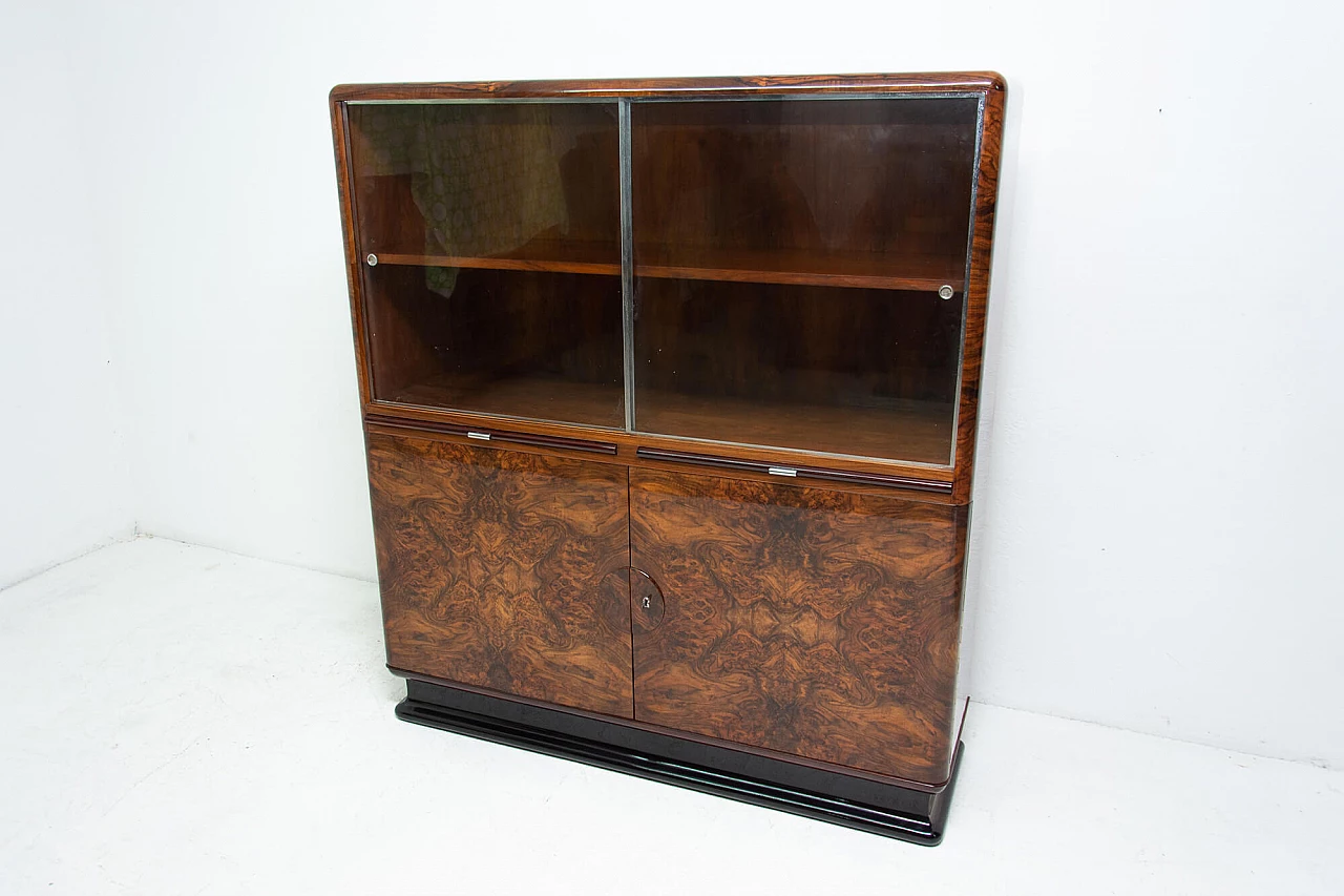 Walnut showcase by Jindrich Halabala for ÚP Závody Brno, 1930s 1137984