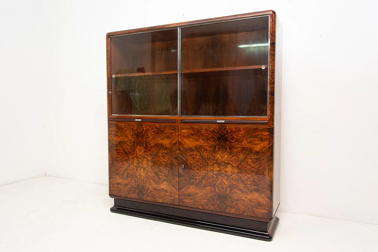 Walnut showcase by Jindrich Halabala for ÚP Závody Brno, 1930s 1137986