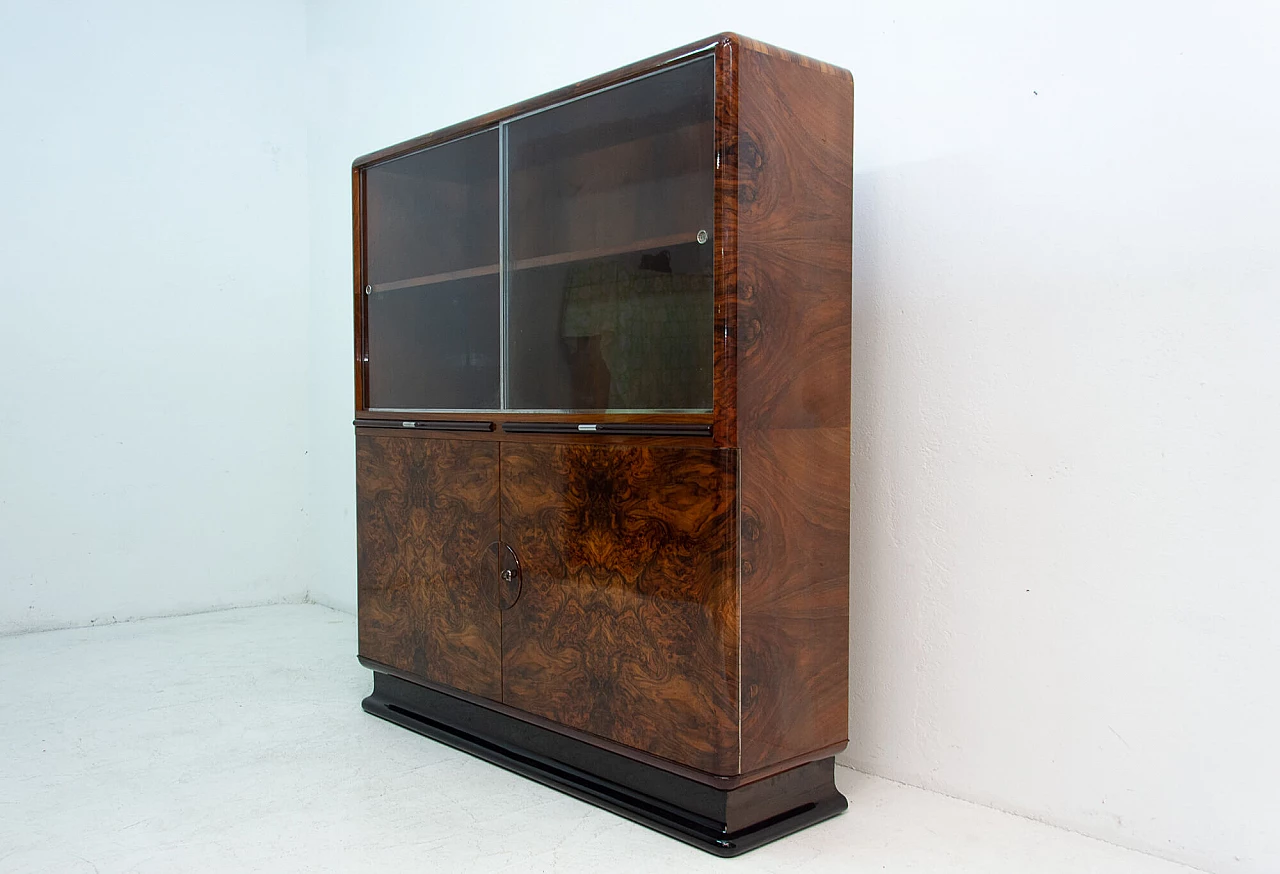 Walnut showcase by Jindrich Halabala for ÚP Závody Brno, 1930s 1137988
