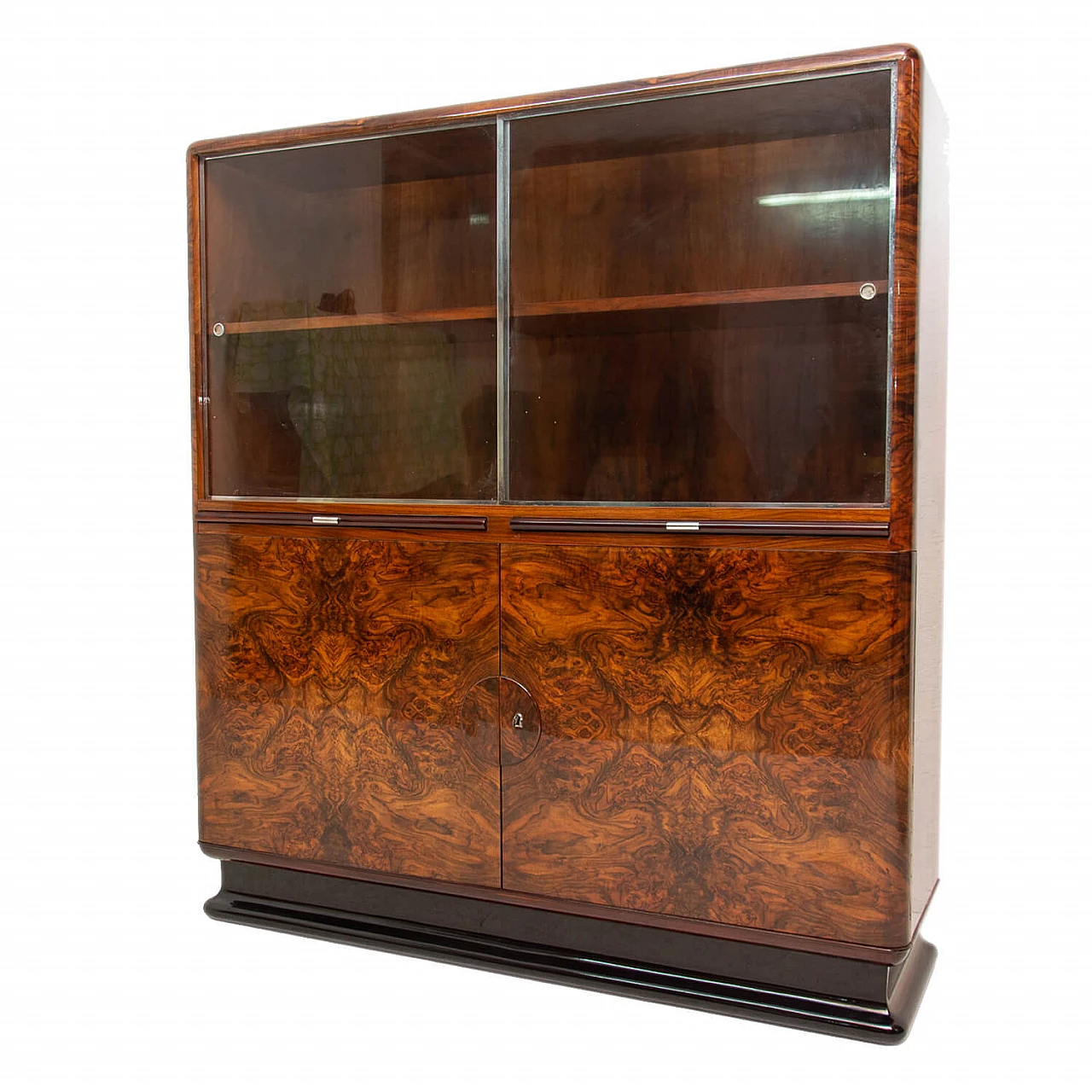 Walnut showcase by Jindrich Halabala for ÚP Závody Brno, 1930s 1138154