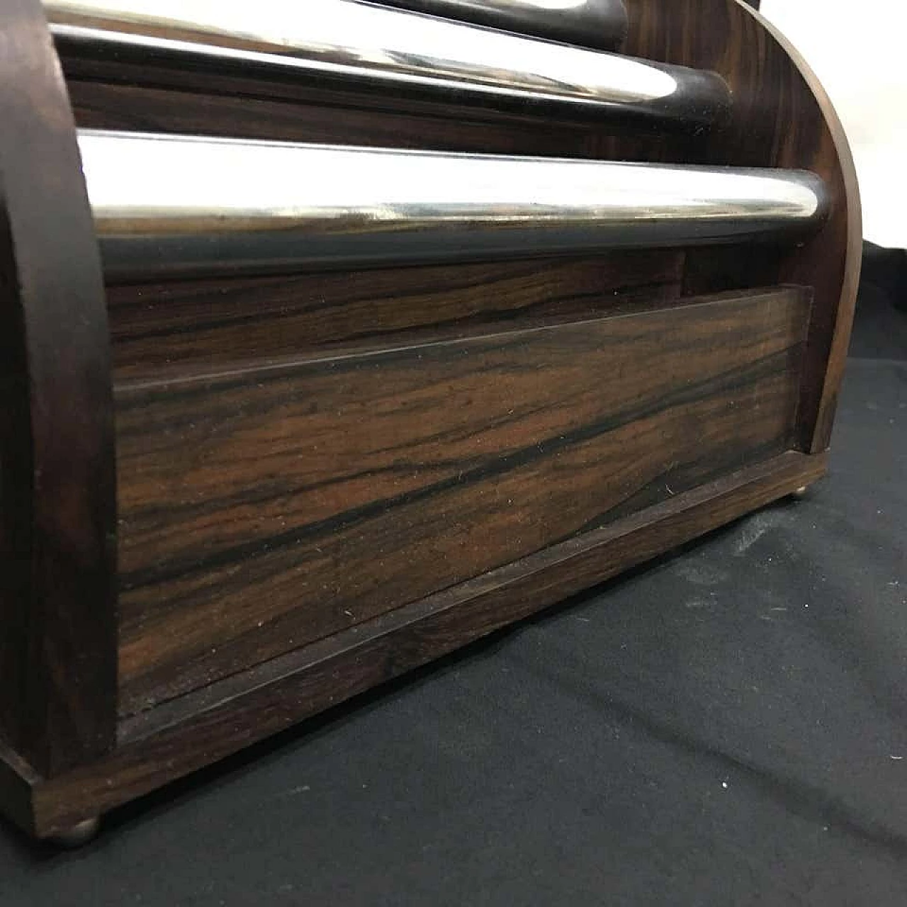 Set da scrivania francese in legno e acciaio Art Déco, anni '30 1138157