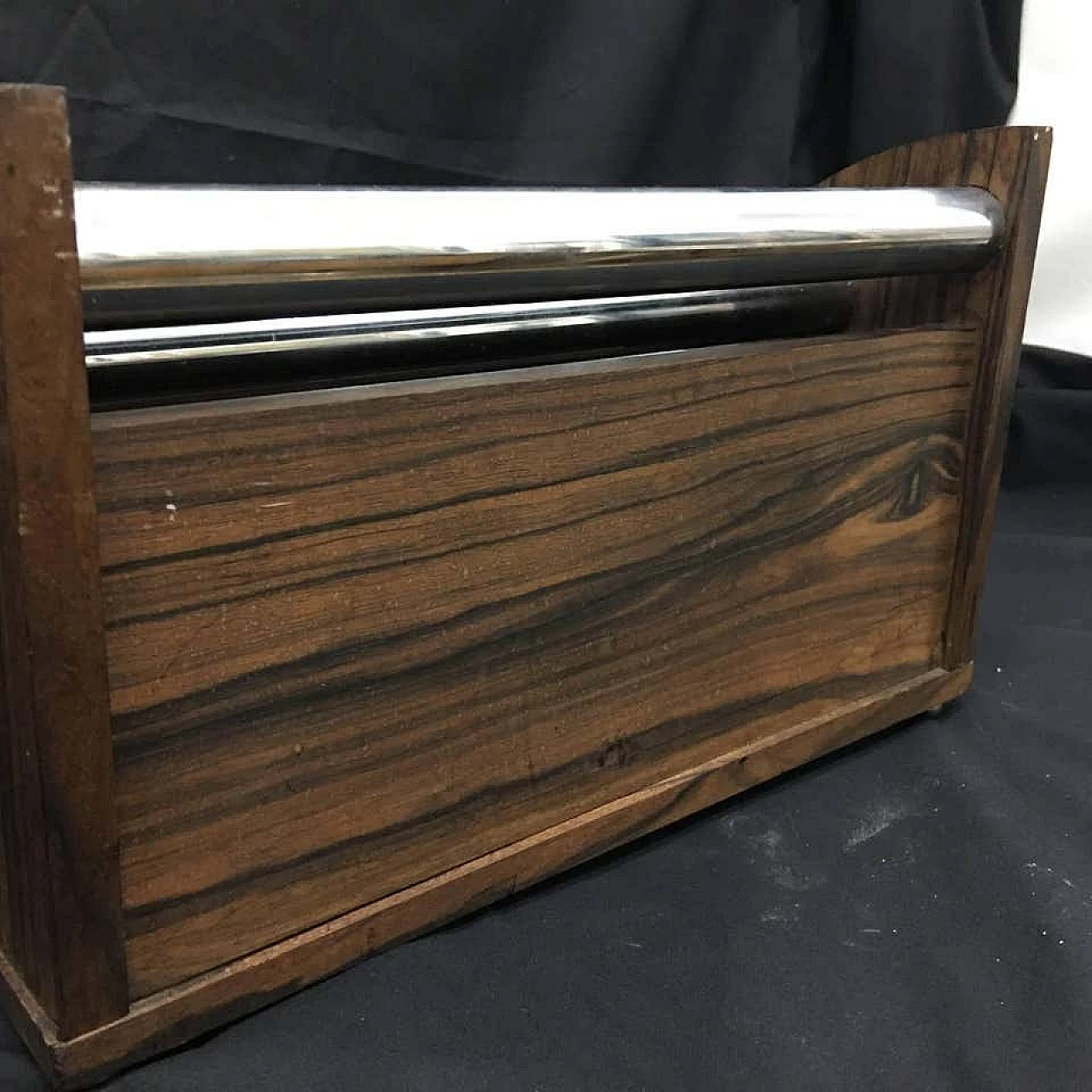 Set da scrivania francese in legno e acciaio Art Déco, anni '30 1138158