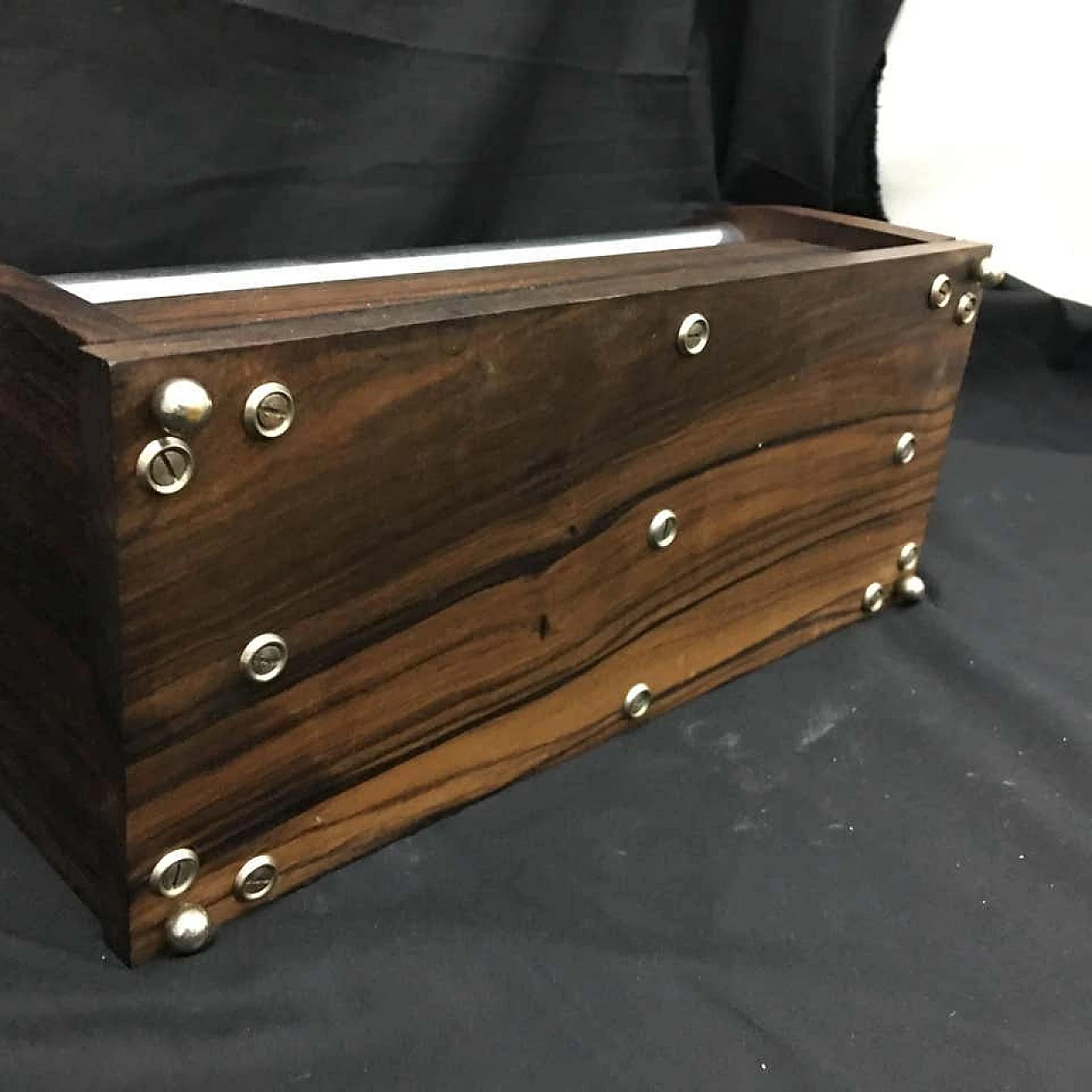 Set da scrivania francese in legno e acciaio Art Déco, anni '30 1138160