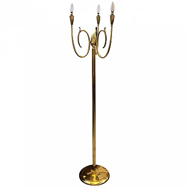 Mid-century modern brass Italian floor lamp, 50s
