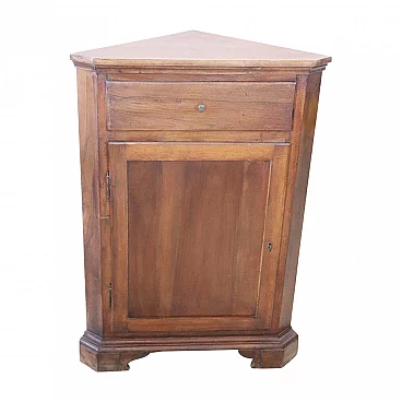 Small walnut corner cabinet, Italy, end of the 20th century