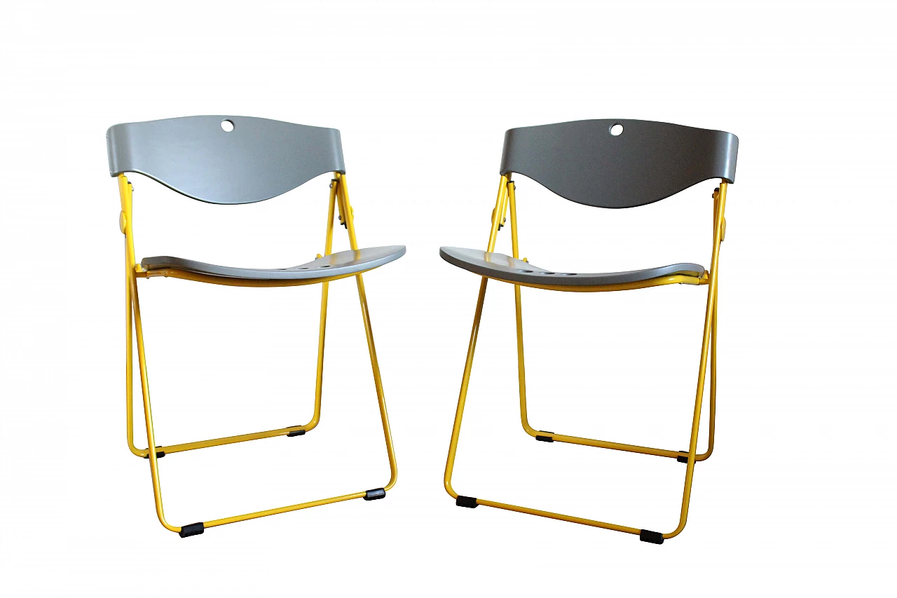 Coppia di sedie pieghevoli Lena di Alessandro Lenarda per Thema, anni '80 1139734