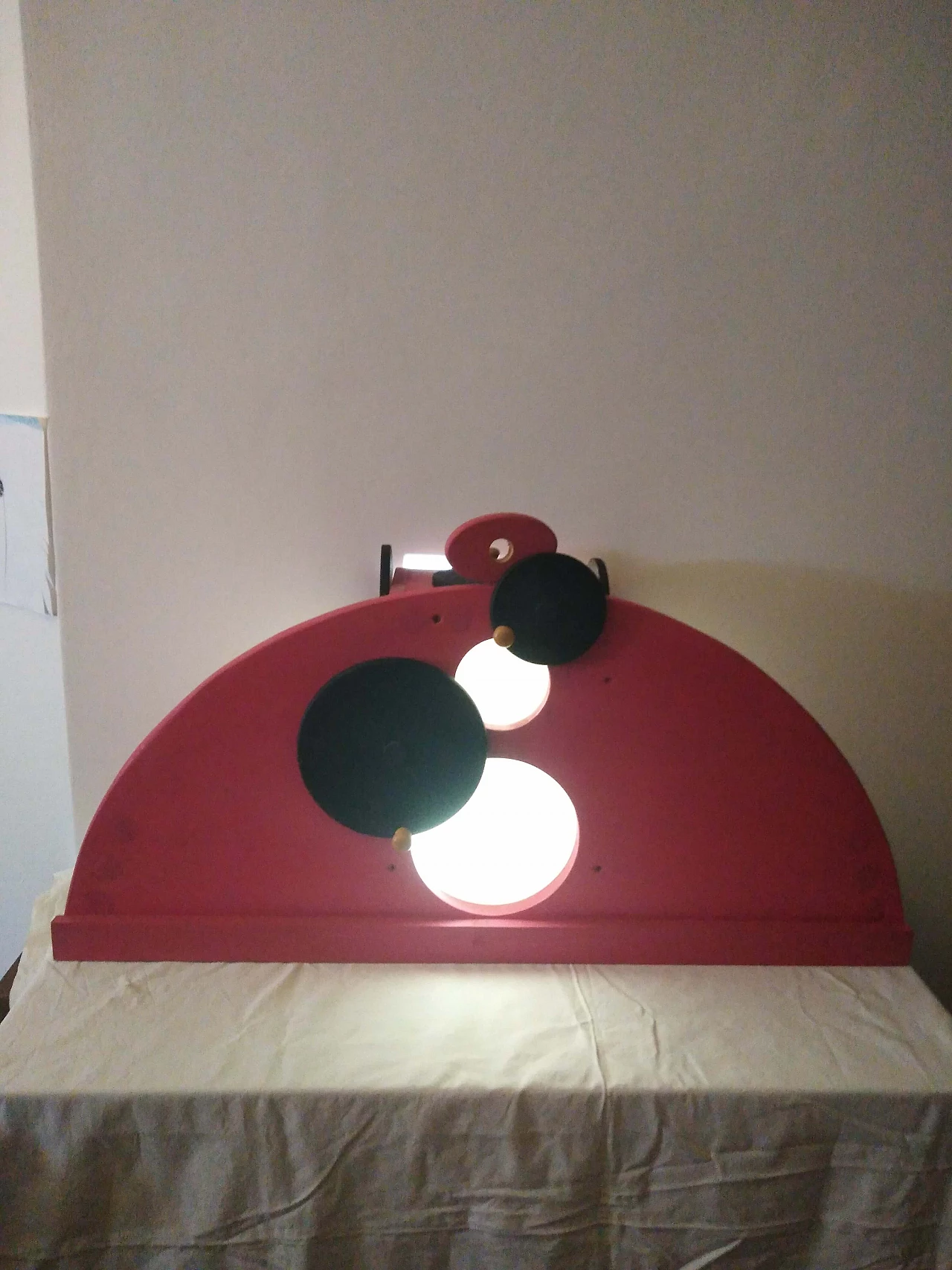 Moon phase red and black table lamp, 2000s 1139795