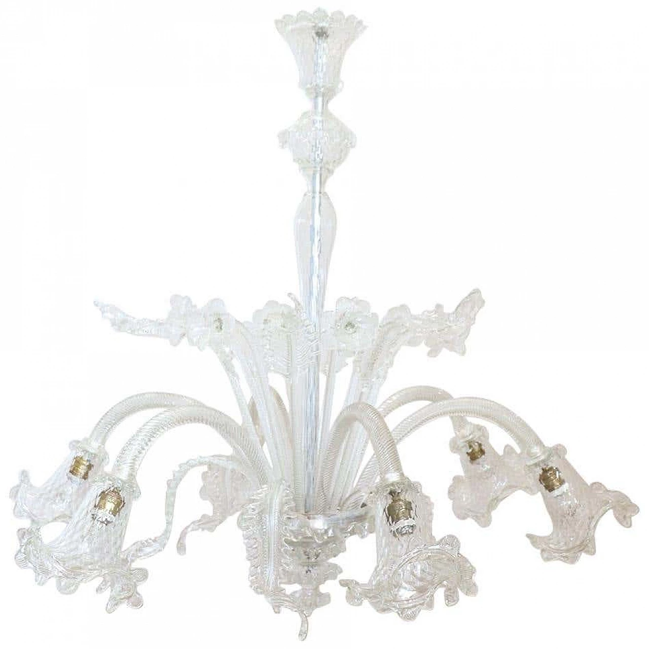 Grande lampadario classico in vetro di Murano, anni '50 1139820