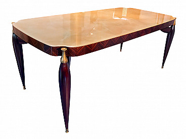 Italian rosewood dining table in rosewood style Paolo Buffa, 50s